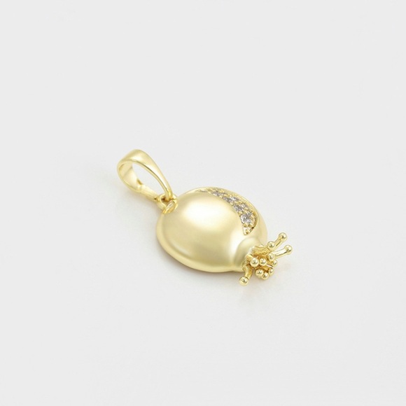 Pomegranate Necklace 14k Gold Plated CZ Stone - Picture 4 of 9